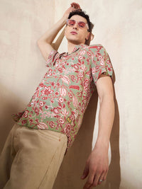 DENNISON Floral Printed Oversized Casual Shirt