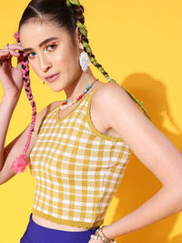 STREET 9 Yellow Checked Top