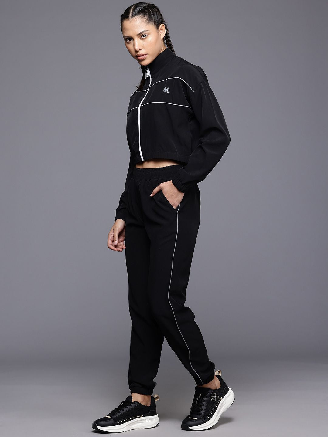 HRX by Hrithik Roshan Rapid Dry Mock Collar Running Tracksuit