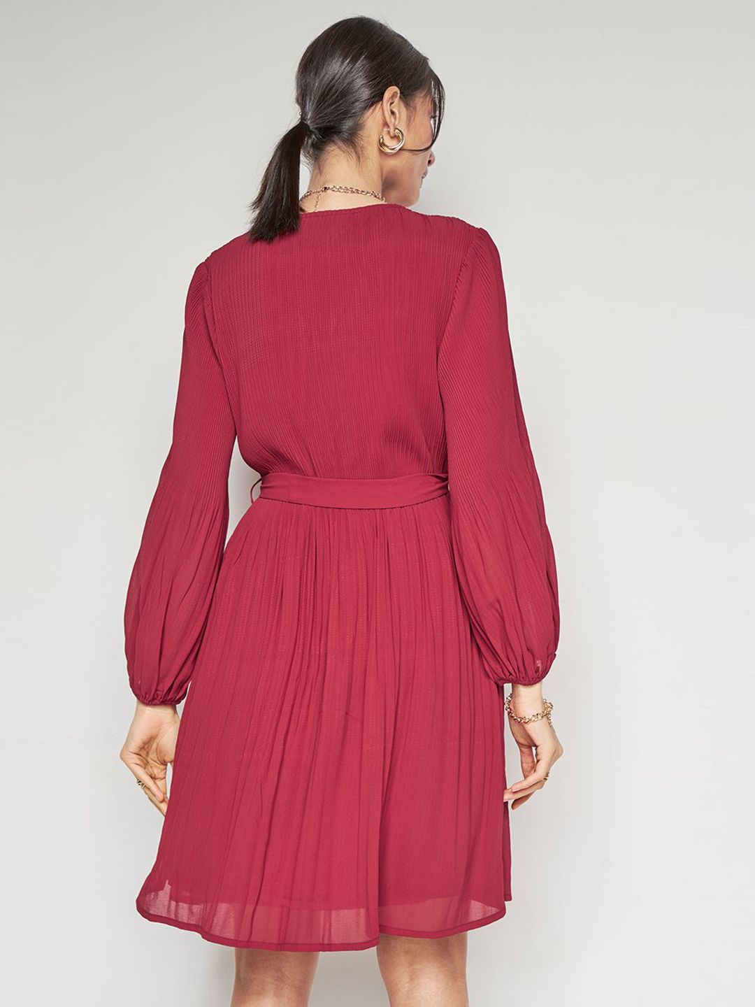 AND Flared Sleeve Drop-Waist Dress