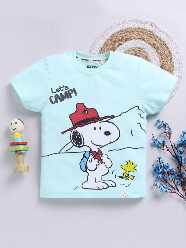 Happy Faces Boys Snoopy Printed Pure Cotton T-shirt