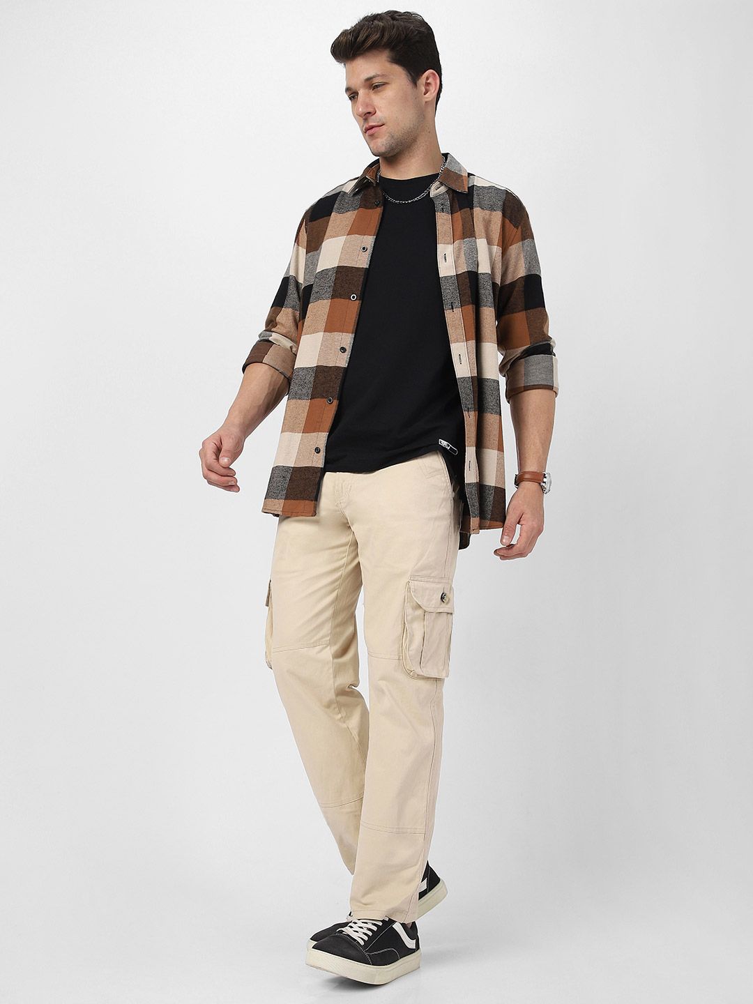 Urbano Fashion Men Mid Top Regular Fit Plain Cargos