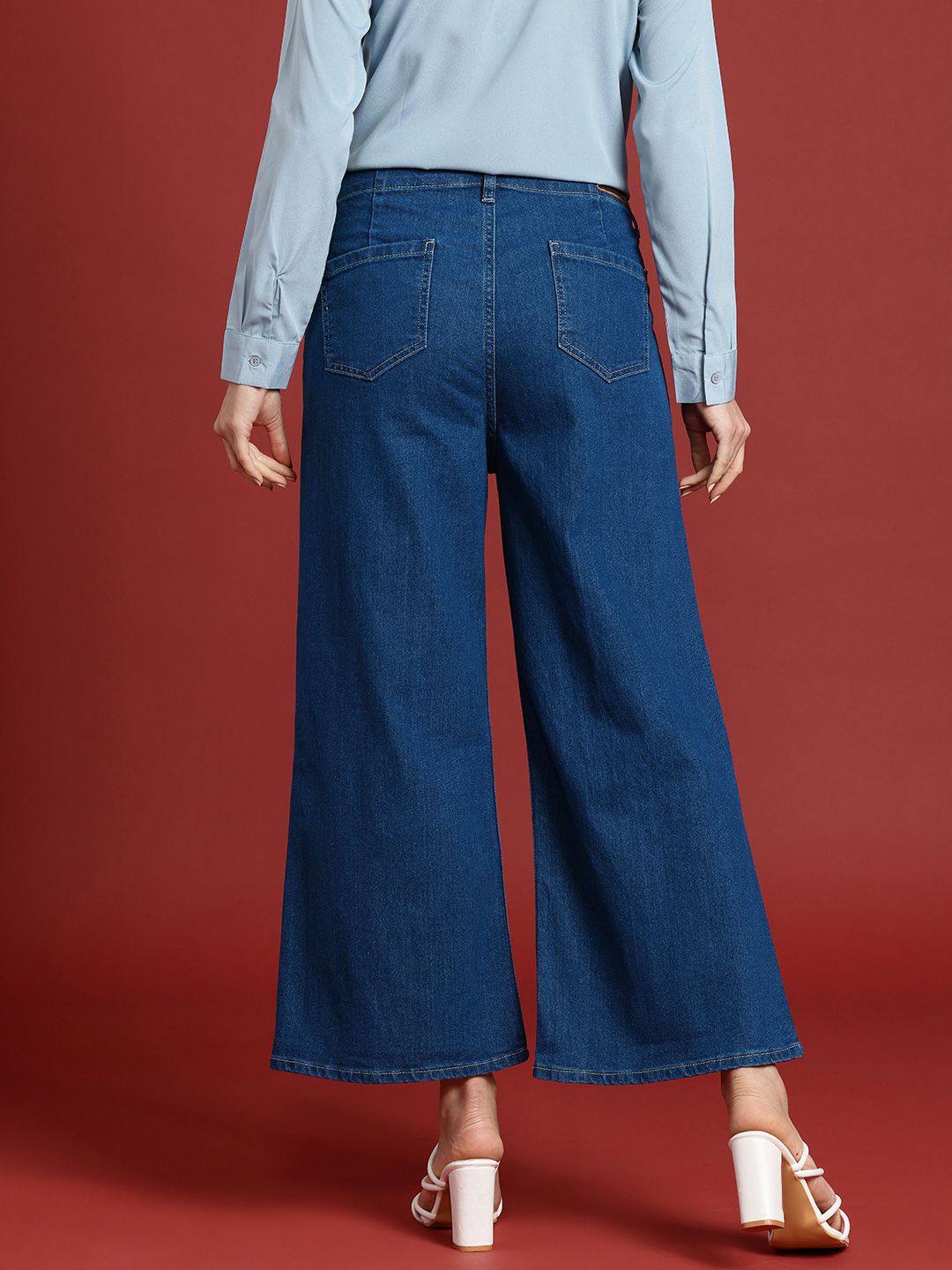 all about you Women Wide Leg High-Rise Stretchable Jeans