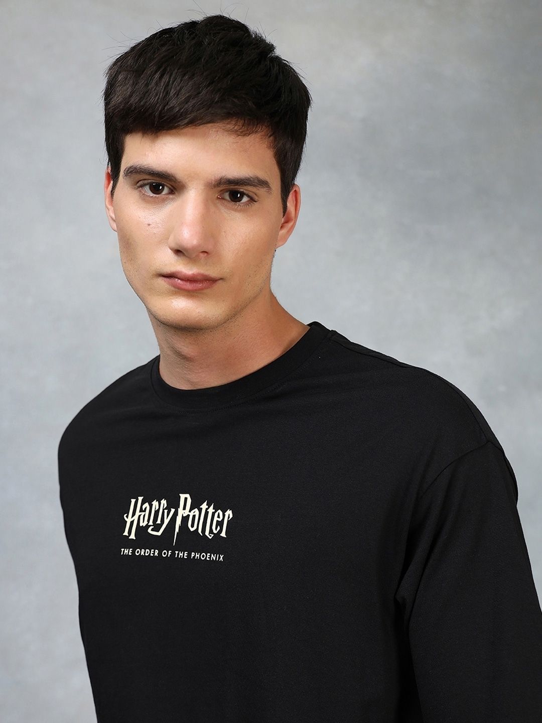 Bewakoof X Harry Potter Typography Printed Pure Cotton Oversized T-shirt