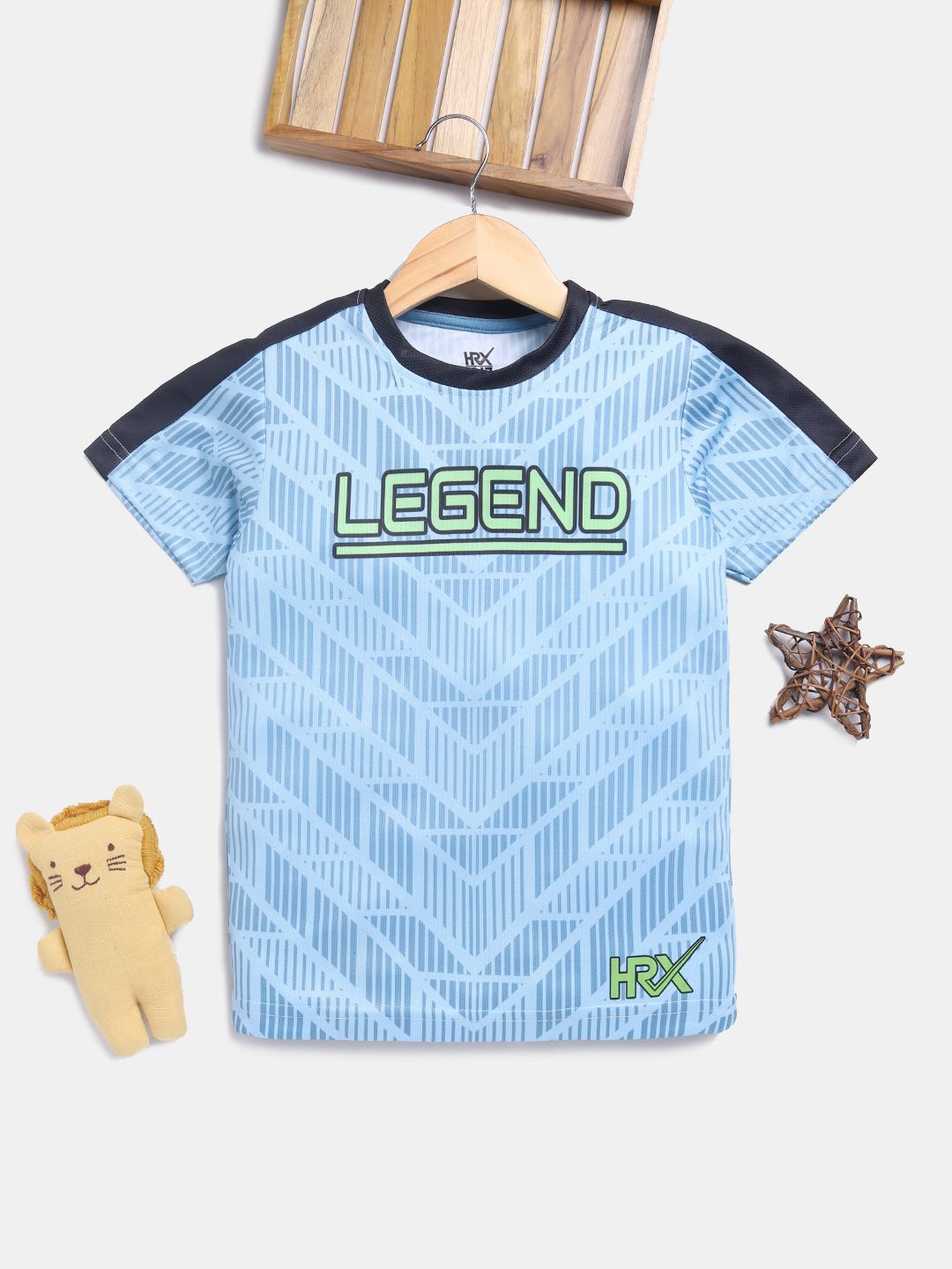 HRX by Hrithik Roshan Boys Rapid-dry Typography Printed Sports T-shirt