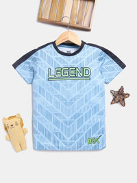 HRX by Hrithik Roshan Boys Rapid-dry Typography Printed Sports T-shirt