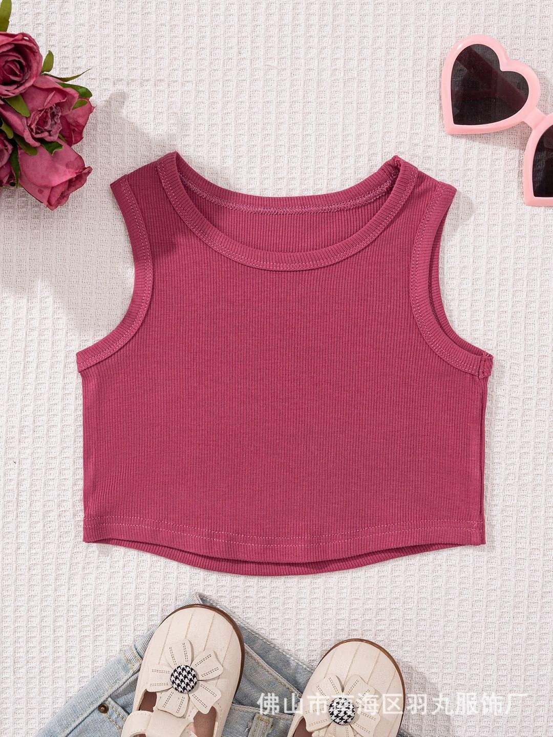 YK Girls Dyed Henley Neck Pockets T-shirt