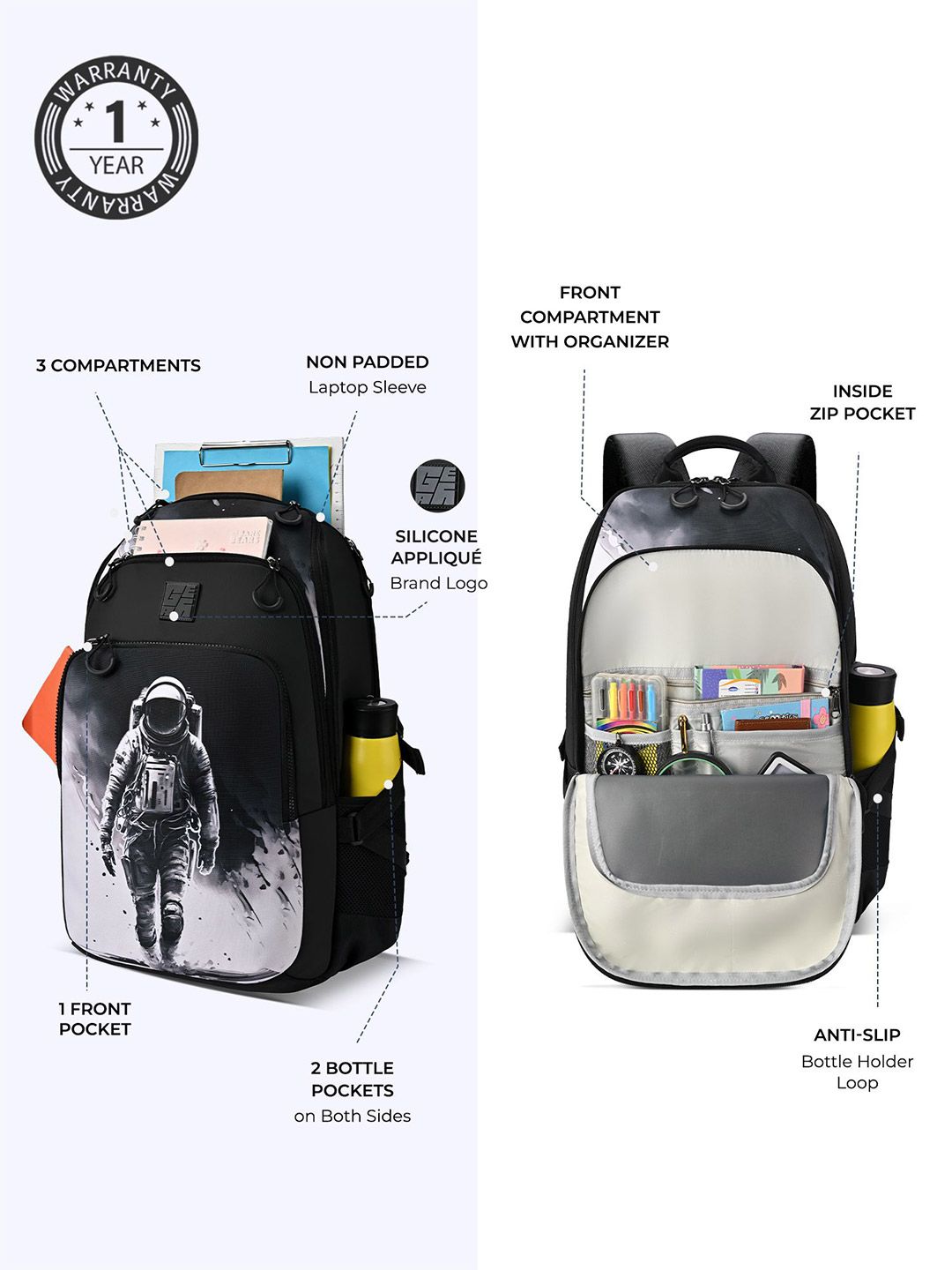 Gear Unisex Astronaut Print Backpack