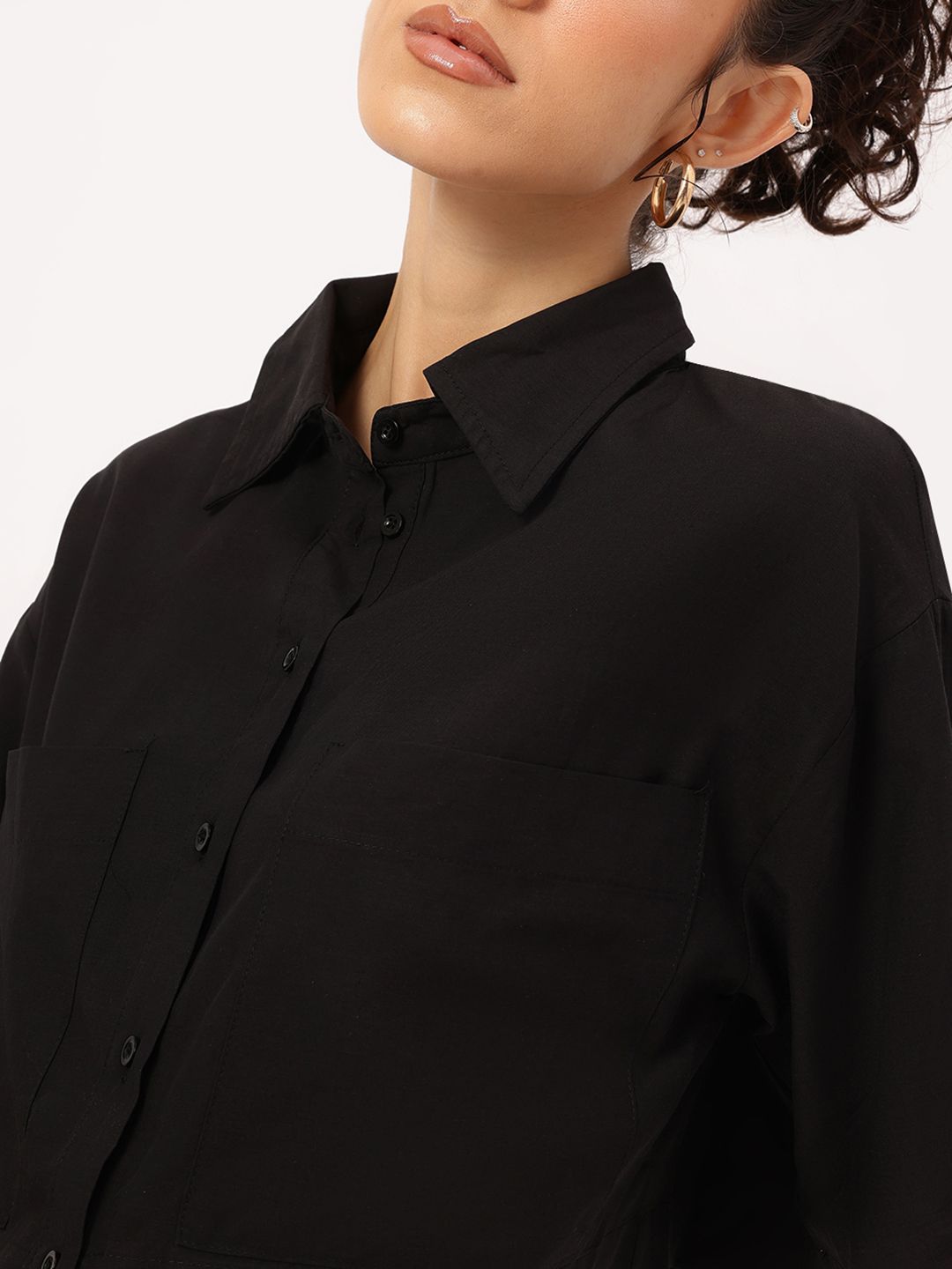 DressBerry Cozy Canvas Crop Shirt