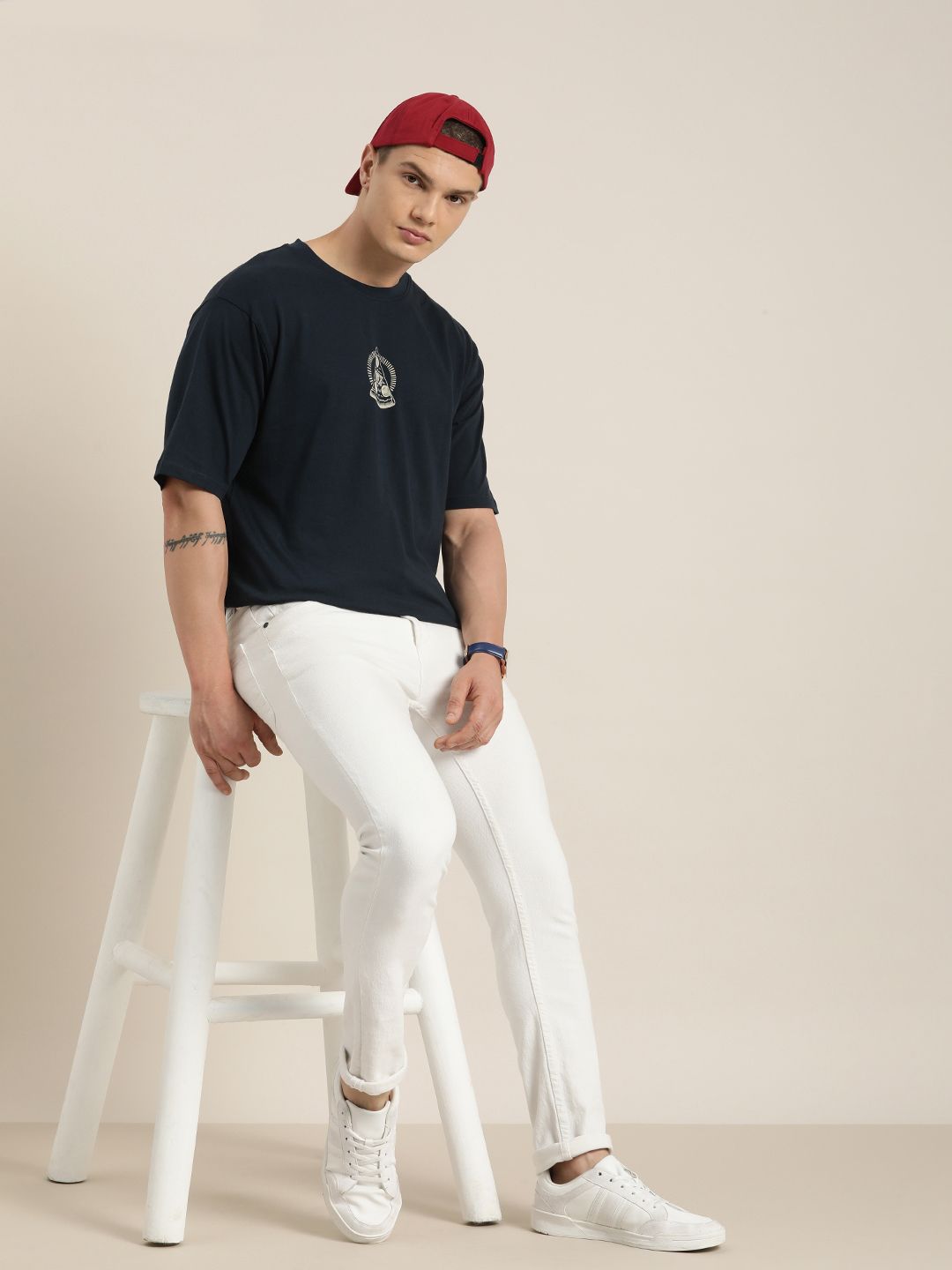 Difference of Opinion Men Printed Pure Cotton T-shirt