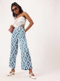 DressBerry Hippy Retro Meets Ikat Flared Wide Leg Trousers