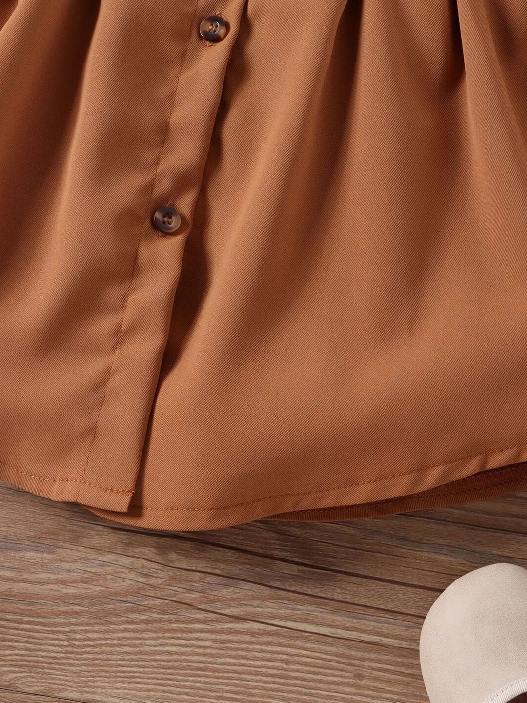 YK Girls Solid Spread Collar Casual Shirt