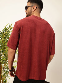 Thomas Scott Men Solid Round Neck Cotton Oversized T-shirt