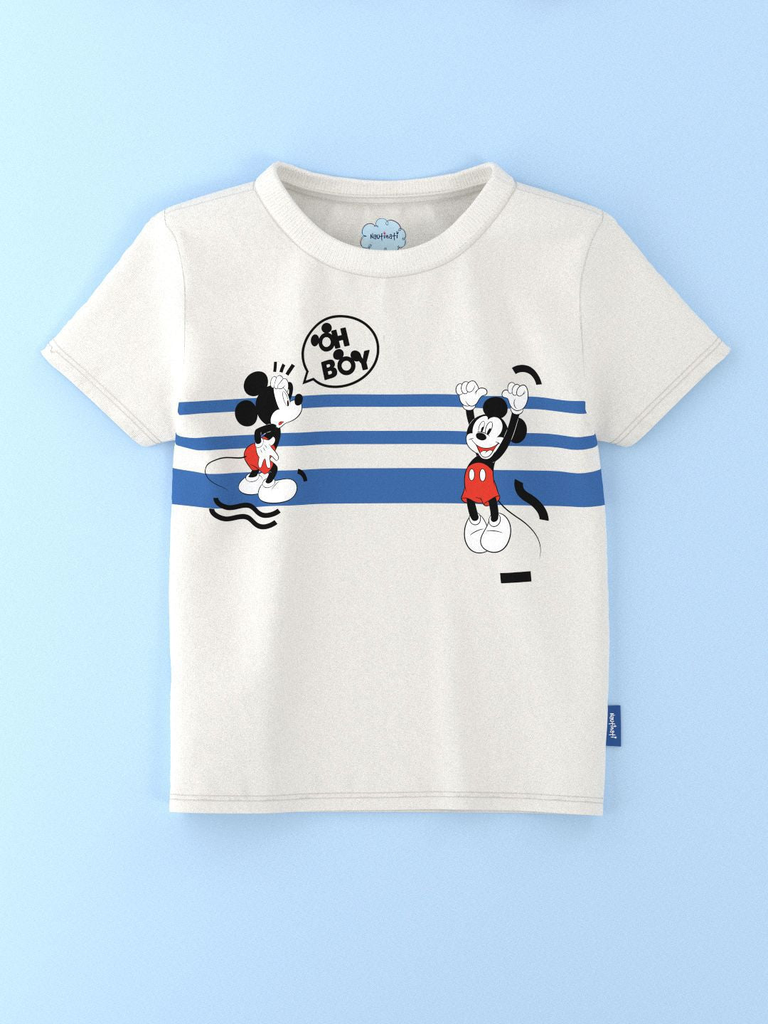 Nauti Nati Boys Pack Of 2 Mickey Mouse Printed Antimicrobial Cotton T-shirts