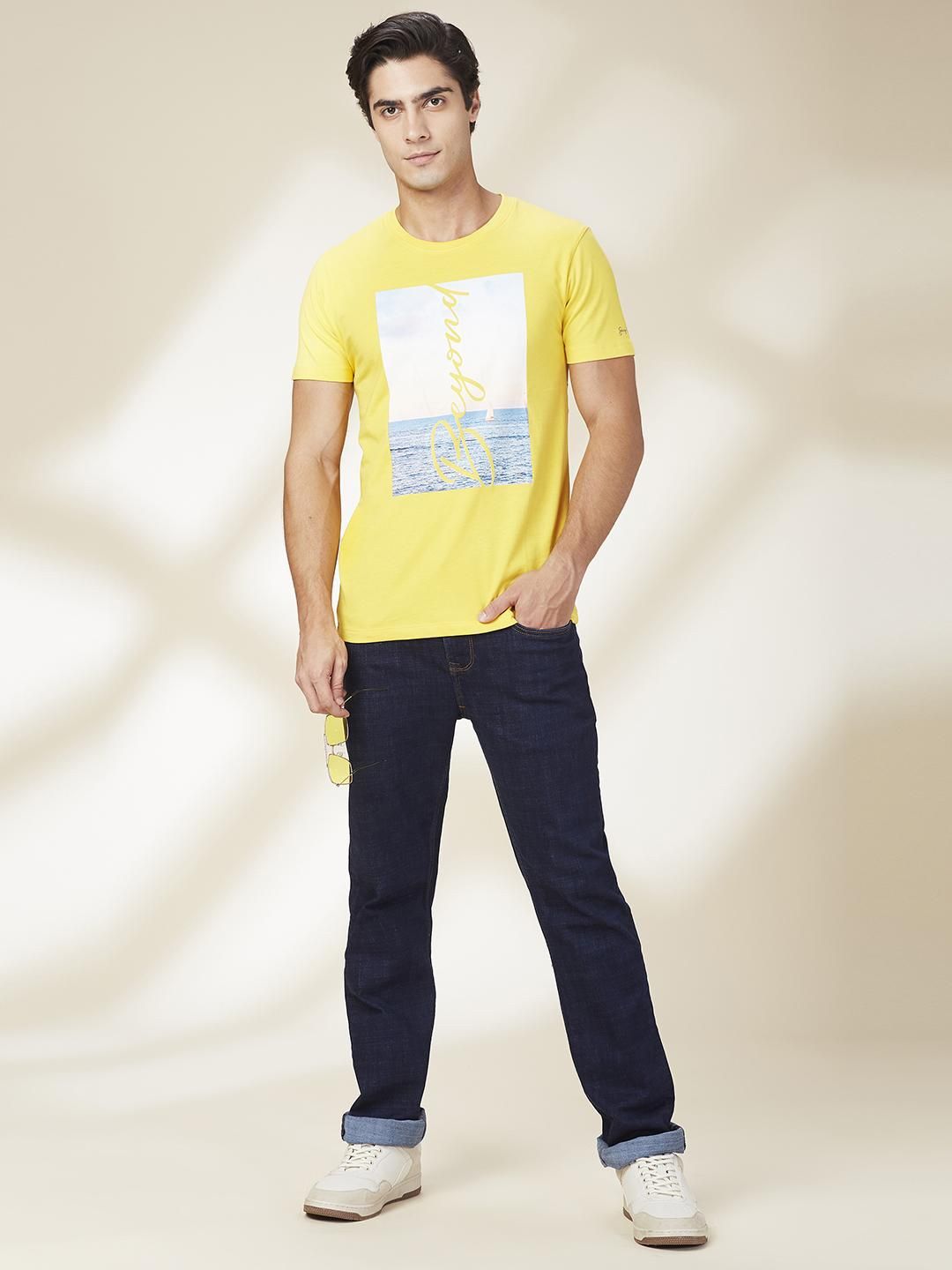 Being Human Men Graphic Printed Round Neck Cotton Slim Fit T-shirt