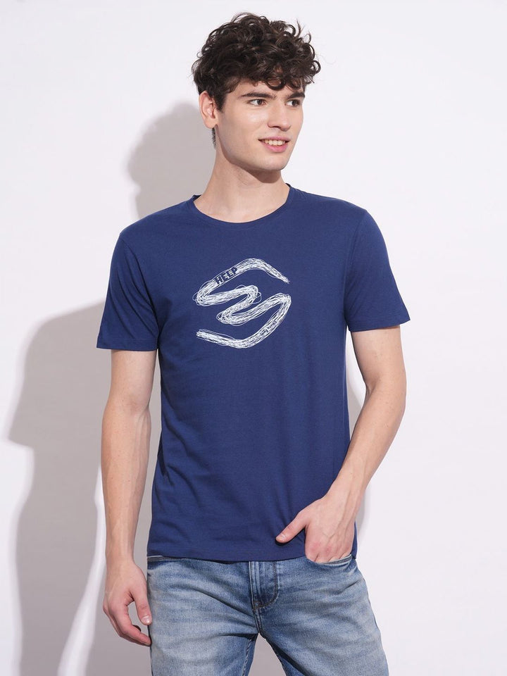 Being Human Men Graphic Printed Round Neck Cotton Slim Fit T-shirt