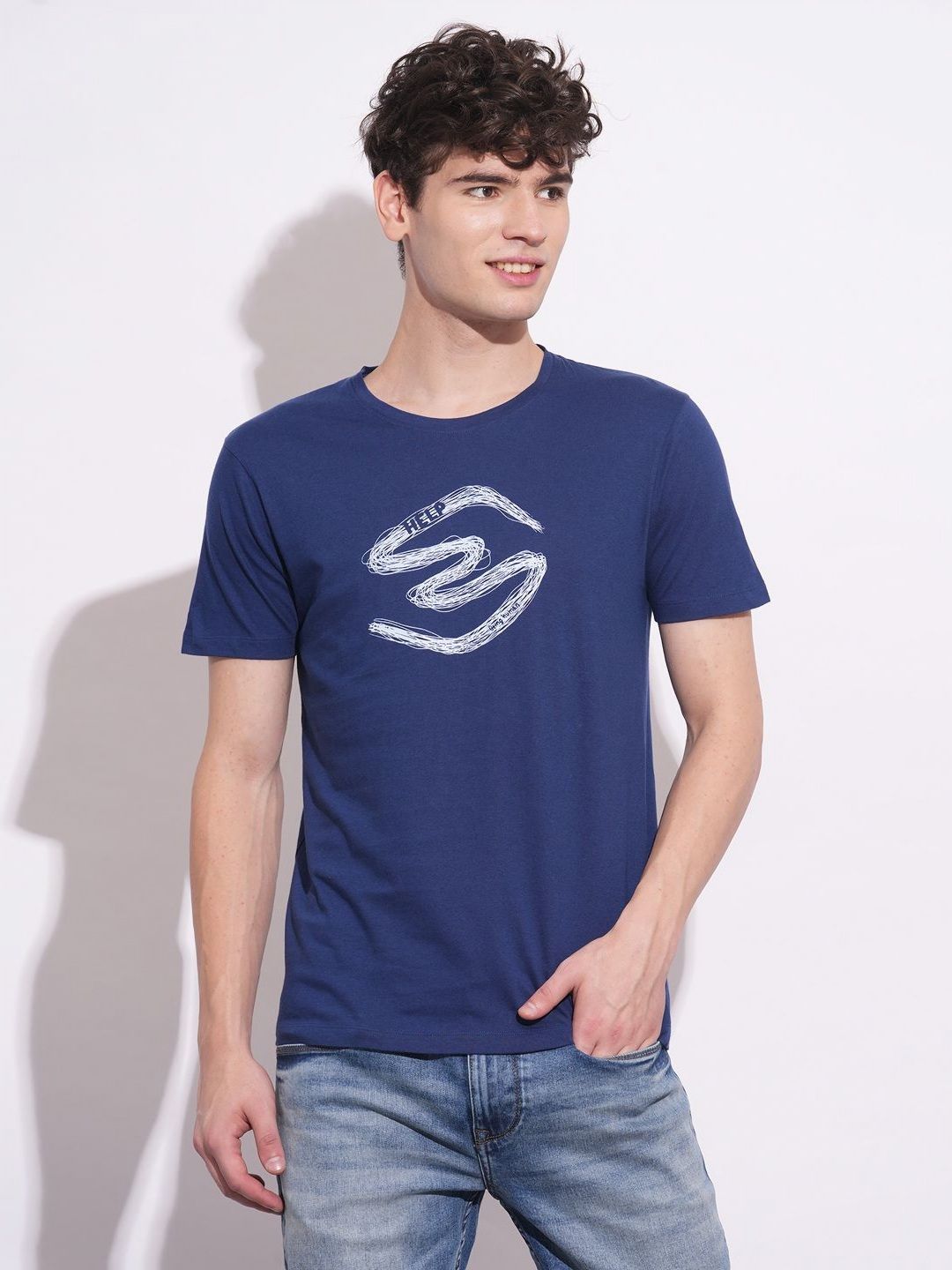 Being Human Men Graphic Printed Round Neck Cotton Slim Fit T-shirt