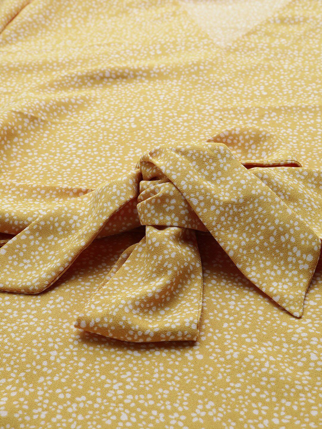 STREET 9 Woman Yellow Georgette Drop-Waist Dress