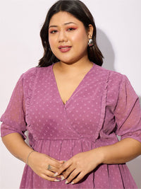 SASSAFRAS Curve Plus Size Self Design Puff Sleeve Empire Top