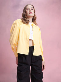DressBerry Puff Sleeves Solid Shirt