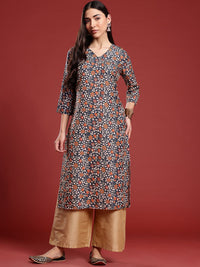 Anouk Floral Print Straight Kurta