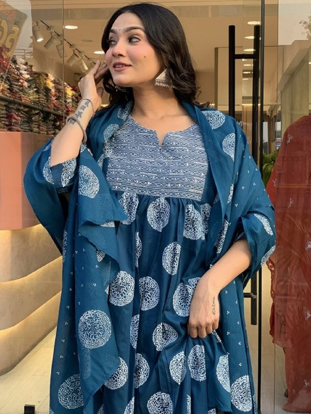 KALINI Women Floral Printed Kurta with Trousers & Dupatta