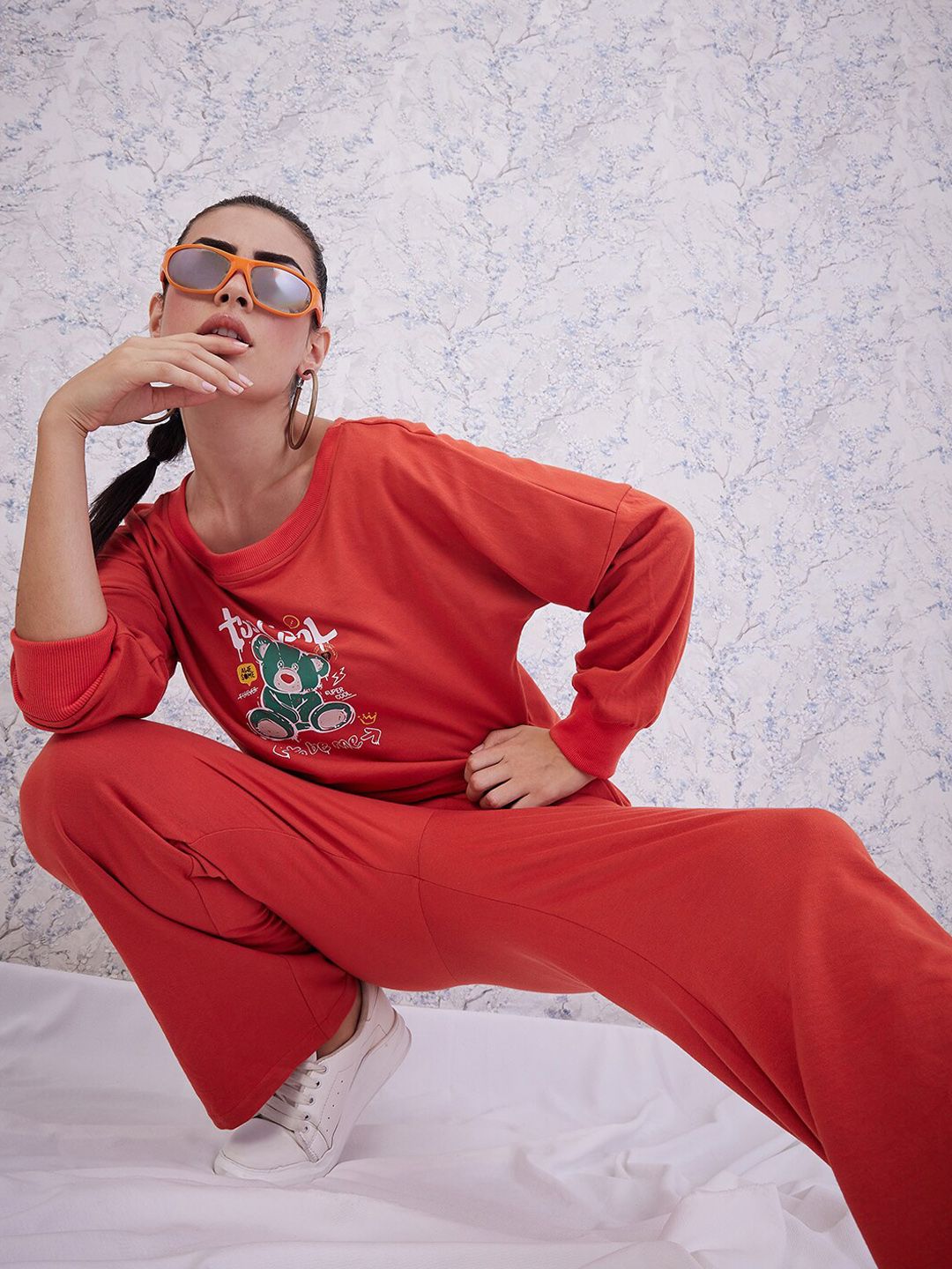 Athena Graphic Printed Sweatshirt With Straight Trousers Co-Ords