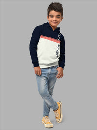 HELLCAT Boys Set Of 2 Blue & Burgundy Colourblocked Hooded Sweatshirt