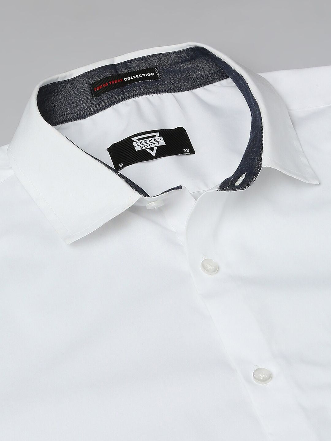 Thomas Scott Spread Collar Classic Fit Slim Fit Pure Cotton Formal Shirt