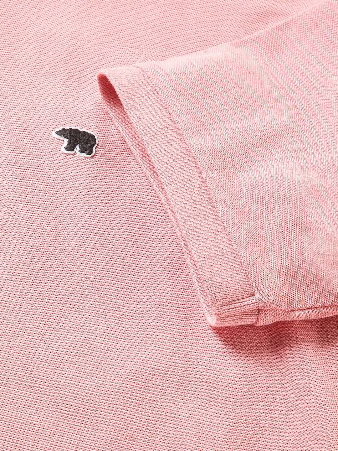 THE BEAR HOUSE Men Solid Slim Fit Cotton Polo Collar T-Shirt