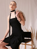 STREET 9 Halter Neck Sleeveless A-Line Dress