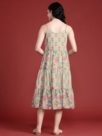 Anouk Floral Printed Tiered A-Line Ethnic Dress