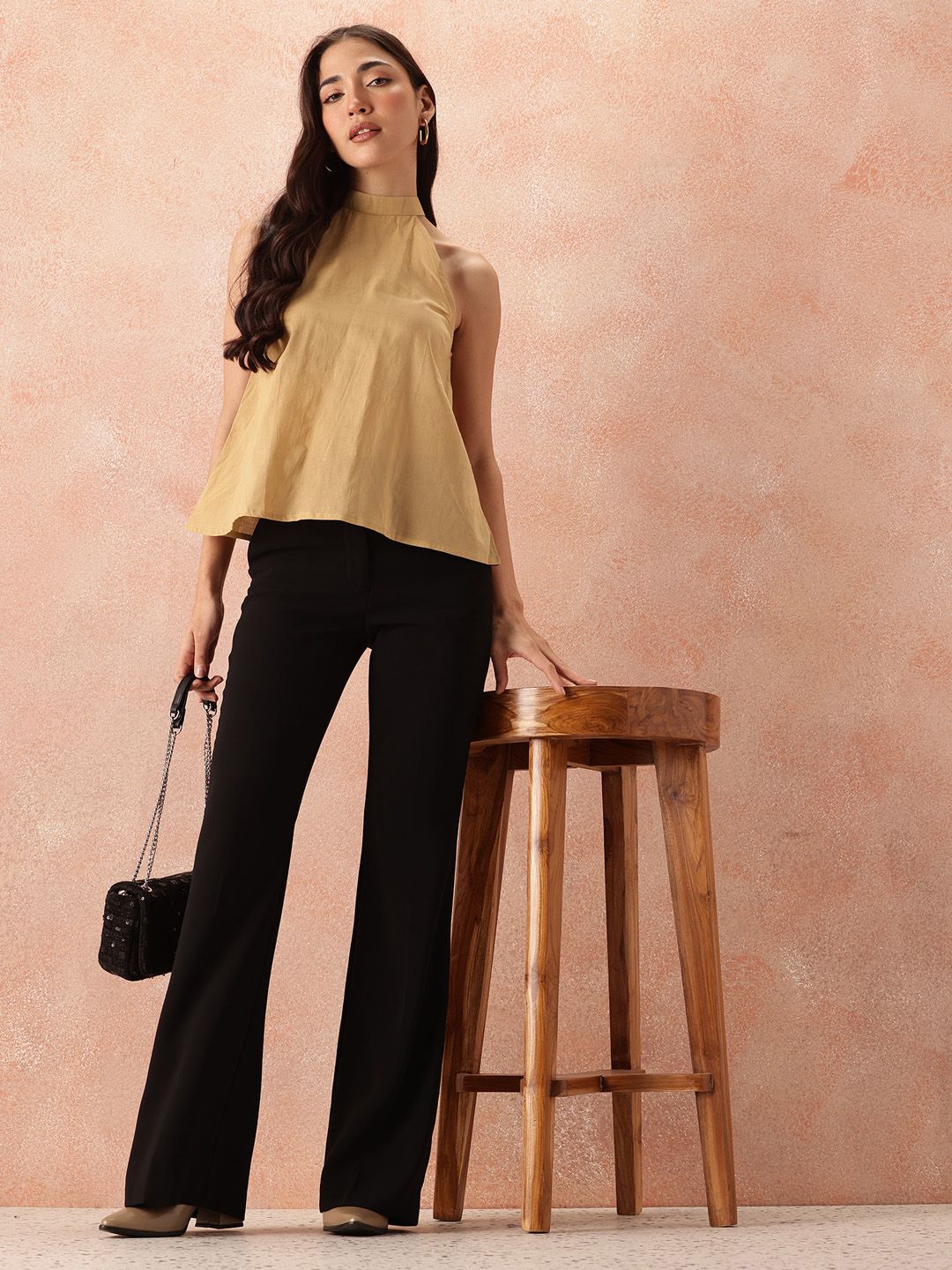 all about you Halter Neck Pure Cotton A-Line Top