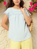DressBerry Lacy Luxe Self-Striped A-Line Top