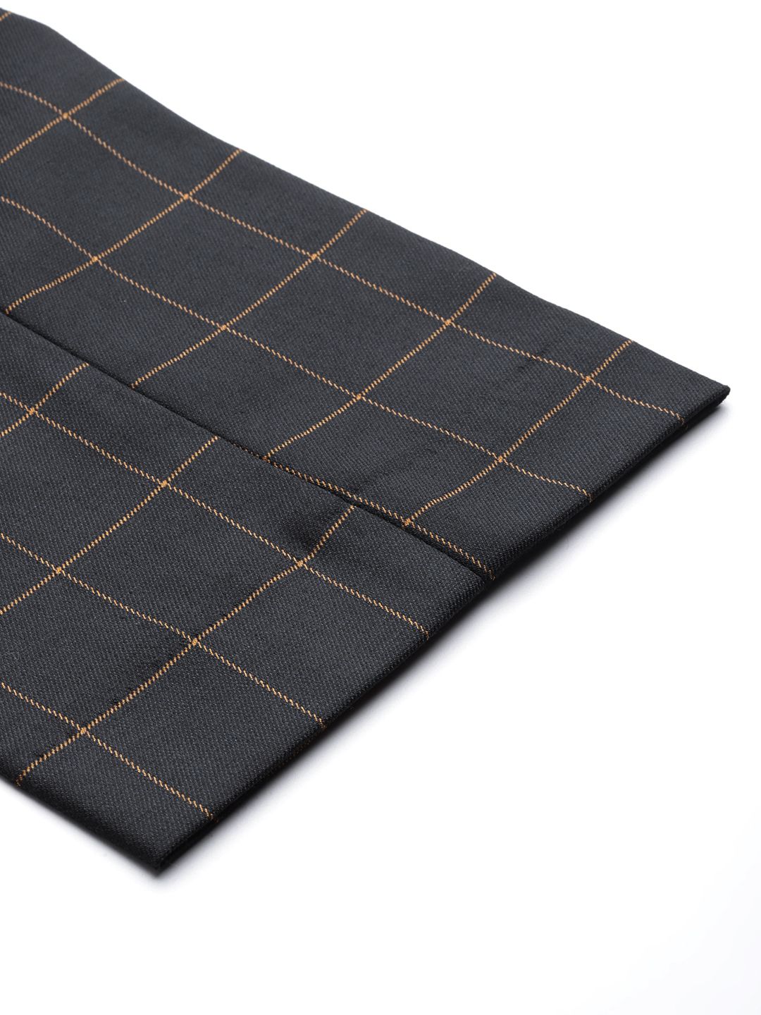 DENNISON Men Black Checked Smart Tapered Fit Trousers