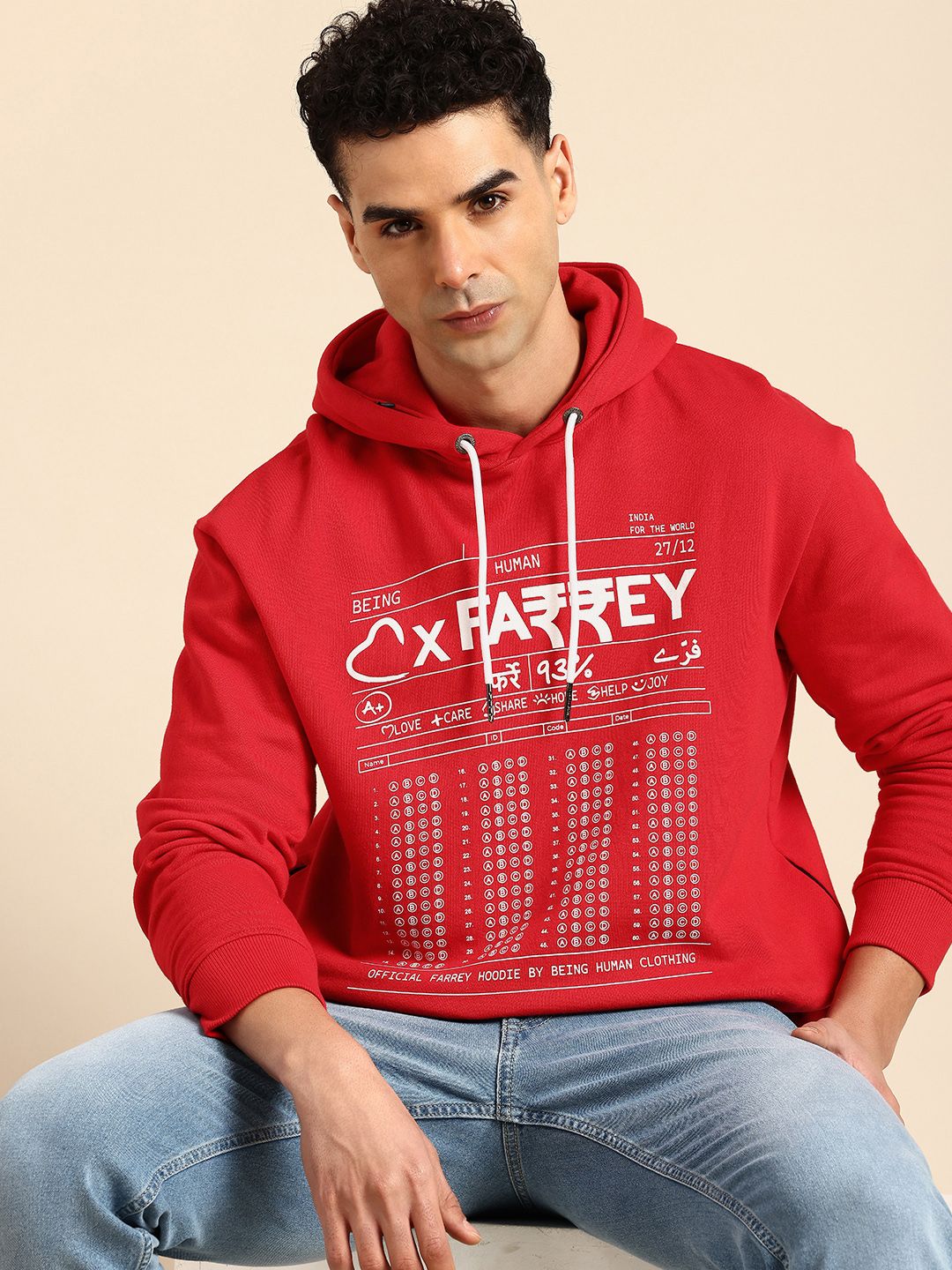 Being Human Pure Cotton Printed Hooded Sweatshirt