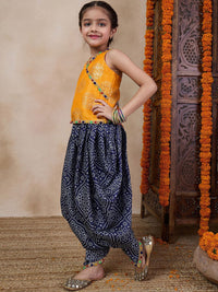 pspeaches V Neck Sleeveless Printed Top & Dhoti Pant Clothing Set