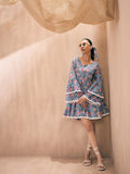 Pink Paprika by SASSAFRAS Round Neck Floral Print Fit and Flare Dress