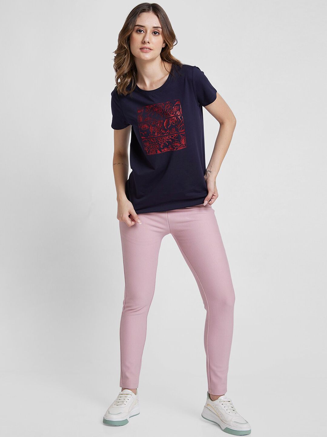 SPYKAR Women Skinny-Fit High Rise Track Pant