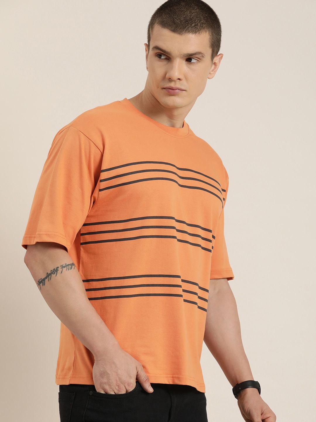 DILLINGER Men Striped Oversized T-shirt