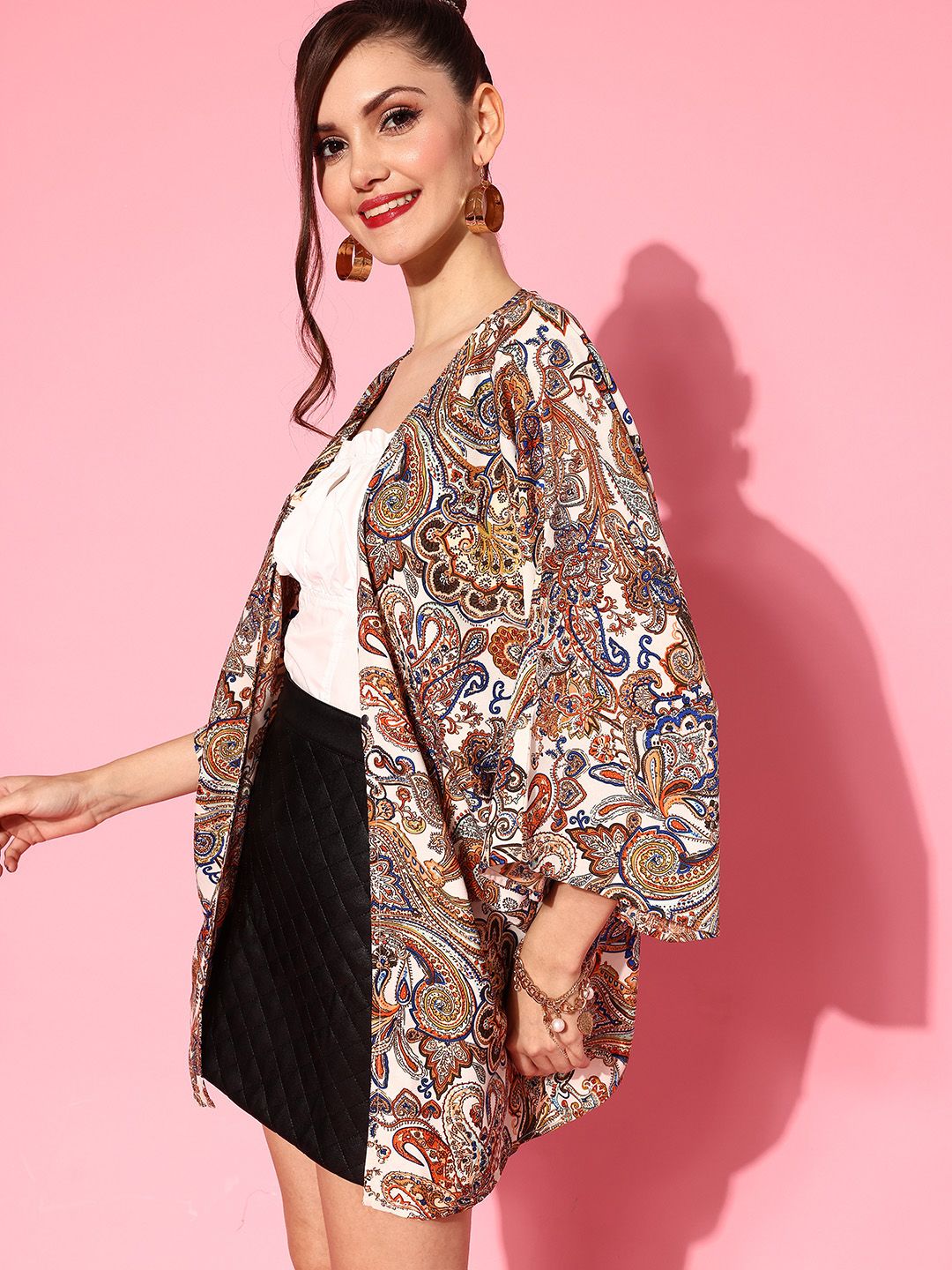 Berrylush Women Classic White Printed Vacay Attire