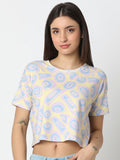 SPYKAR Women Abstract Printed Round Neck Cotton T-shirt