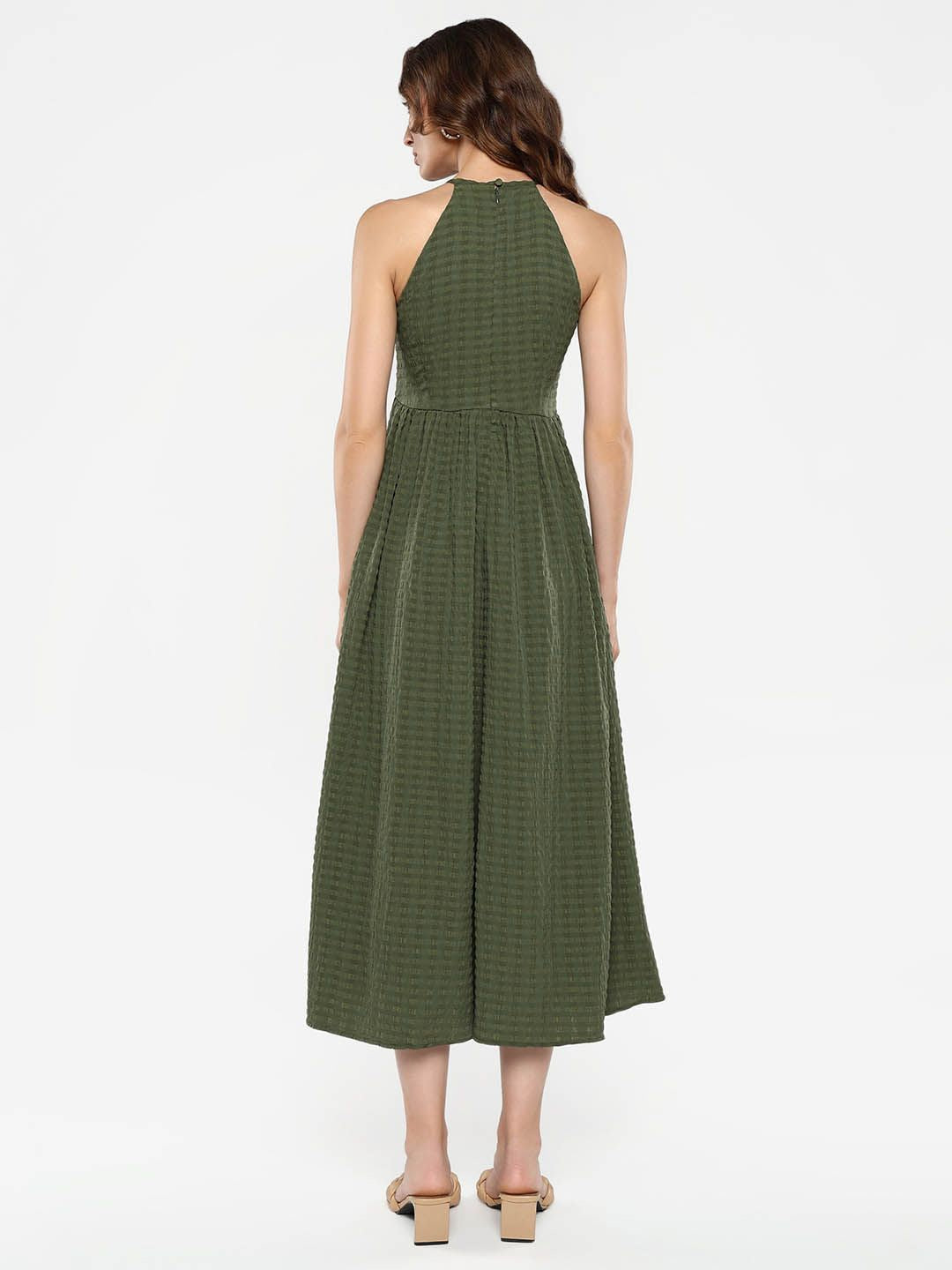RAREISM Striped A-Line Midi Dress