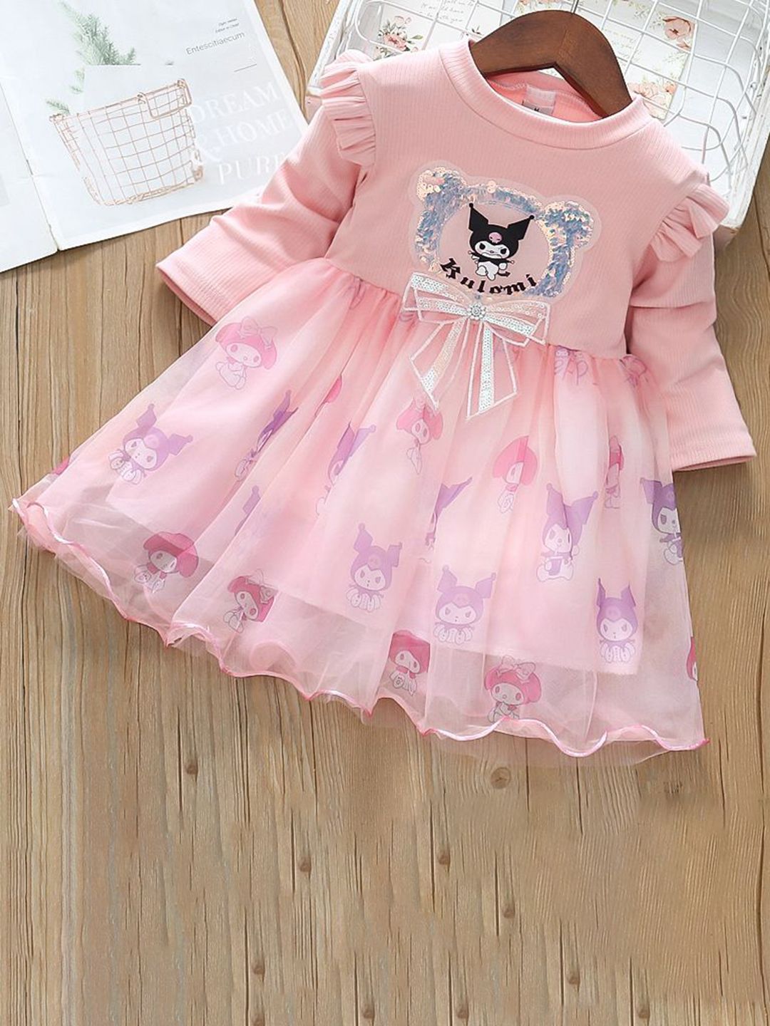 YK Girls Embellished Cotton Fit & Flare Dress