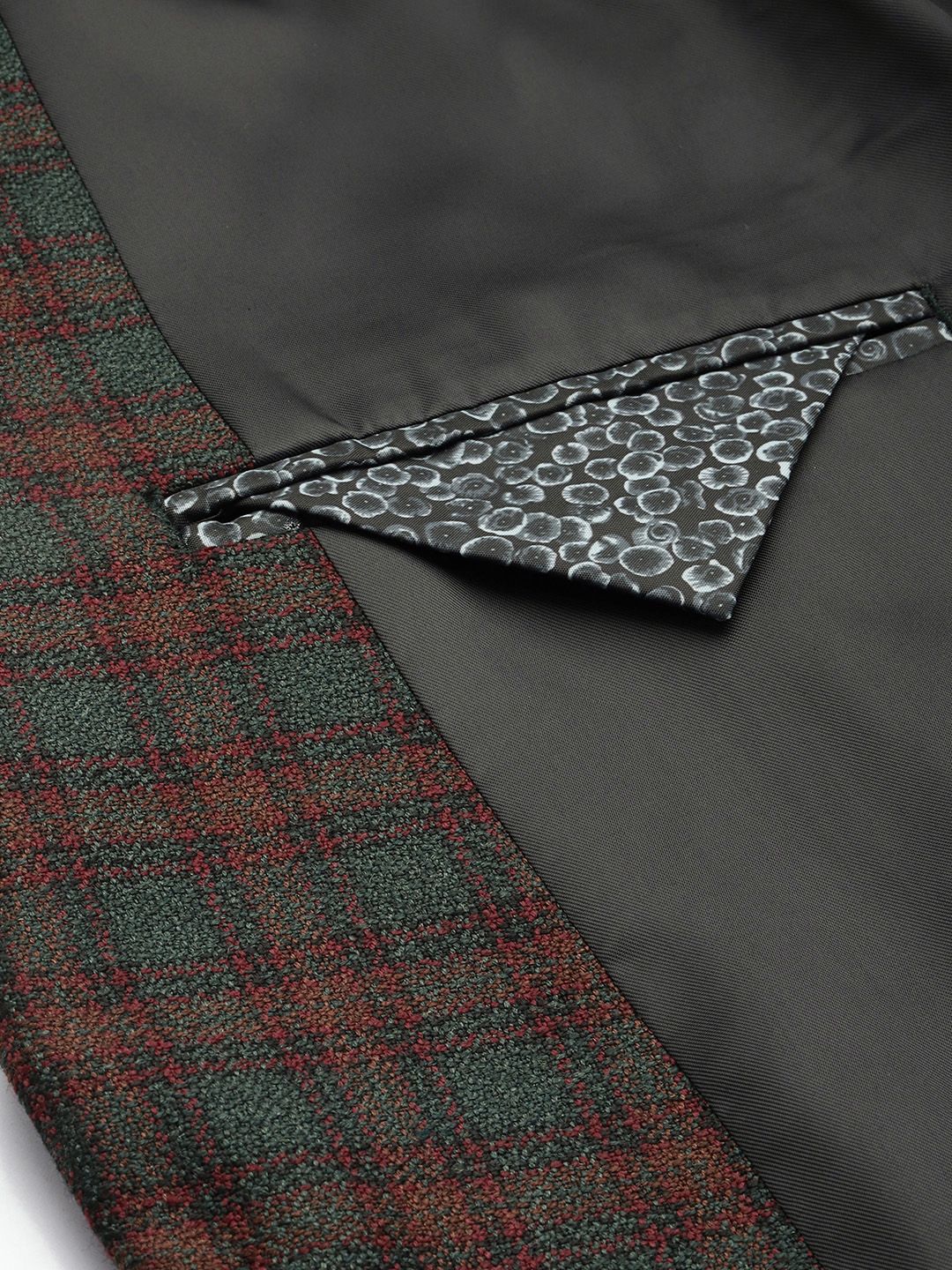 Park Avenue Checked Notched Lapel Collar Slim Fit Formal Blazer