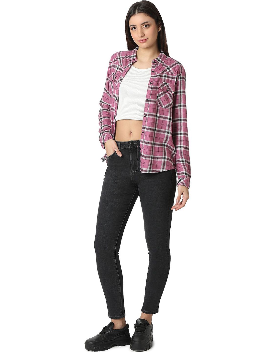 SPYKAR Women Opaque Checked Casual Shirt