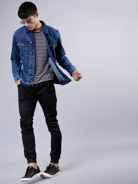 HIGHLANDER Men Blue Solid Denim Jacket