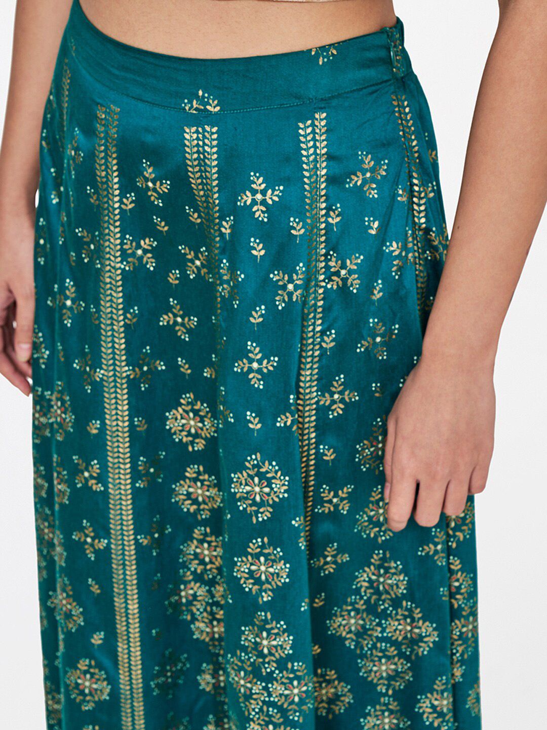 Global Desi Printed Maxi Flared Skirt