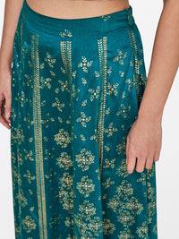 Global Desi Printed Maxi Flared Skirt