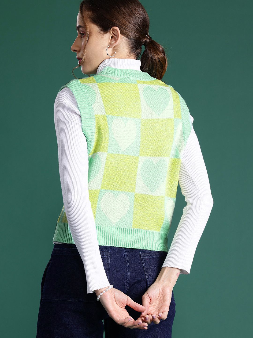 DressBerry Conversational Acrylic Sweater Vest